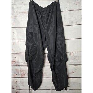Shein Womens cargo pants 3x black flap side pockets drawstring